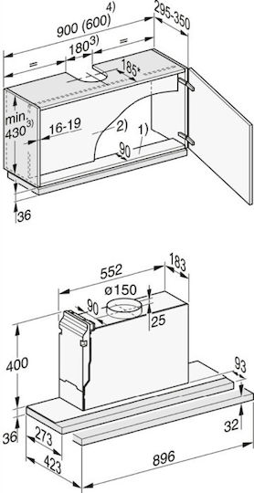 Miele DAS 2920 Συρόμενος Απορροφητήρας 89.6cm Inox