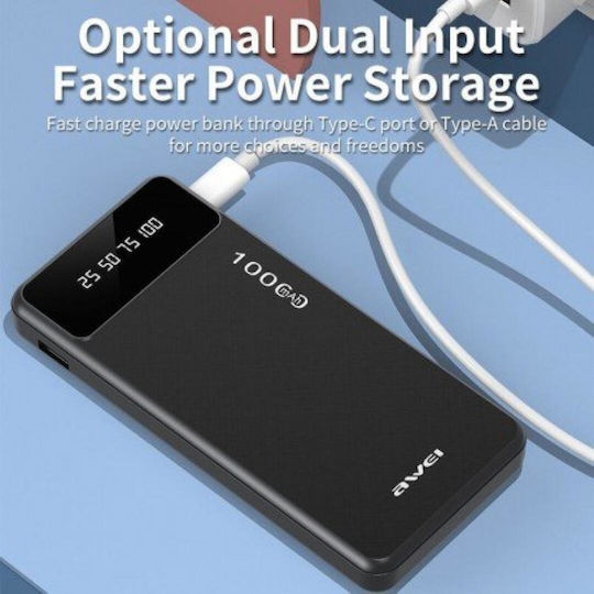 Awei P131K Power Bank 10000mAh με Θύρα USB-A Μαύρο