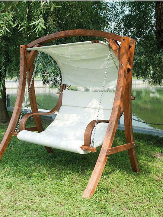 Κούνια με Βάση 3 Θέσεων Ξύλινη Μ192xΠ128xΥ195cm Λευκή Κούνια με Βάση 3 Θέσεων Ξύλινη Μ192xΠ128xΥ195cm Λευκή