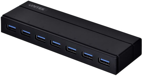 Unitek USB-Hub 7 Anschlüsse USB 3.0 mit Anschluss an einen Computer USB-A
