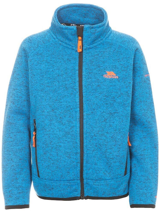Kinderstrickjacke Fleece Blau