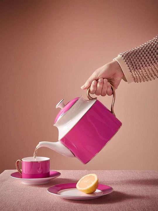 PiP Studio Chique Teekanne Porzellan Gold-Pink 1800ml