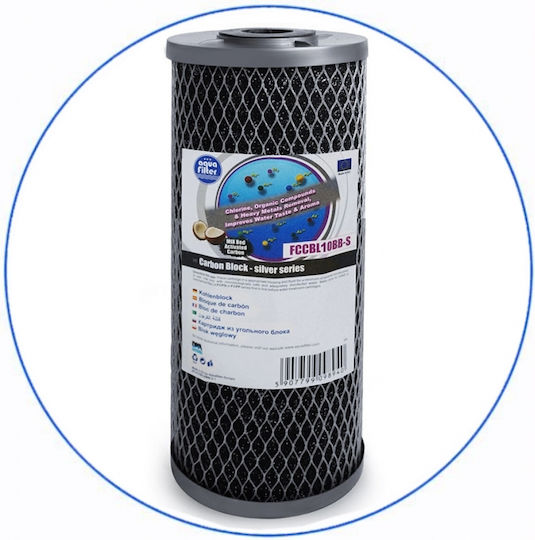 Aqua Filter BBPSCBKDFCBLS10 Wasserfiltrationssystem Zentrale Versorgung Durchmesser 1'' mit Ersatzfilter Aqua Filter FCPS Polypropylene 5μm, Aqua Filter FCCBKDF GAC+KDF,Aqua Filter FCCBL-S Carbon