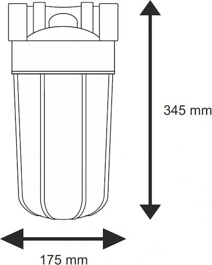 Aqua Filter BBCBLS10 Συσκευή Φίλτρου Νερού Κεντρικής Παροχής Μονή 1'' με Ανταλλακτικό Φίλτρο Aqua Filter FCCBL-S Carbon