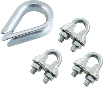 ArteLibre Sârmă de cablu de sârmă Clamp Accesorii pentru puntea bărcii 3 piese & Glisare cu degetul 3-4mm