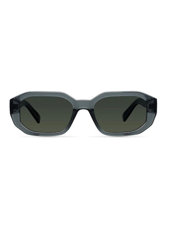 Meller Kessie Sunglasses with Fossil Olive Plastic Frame and Green Polarized Lens