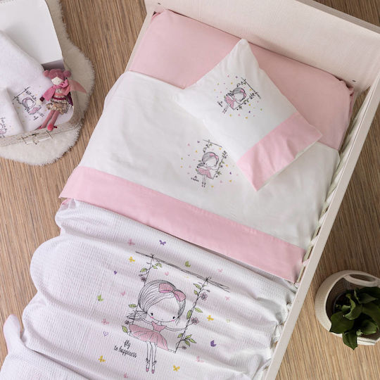 Borea Swing Seturi de cearșafuri pentru bebeluși Pentru Patut Bumbac Roz 120x170buc 3buc