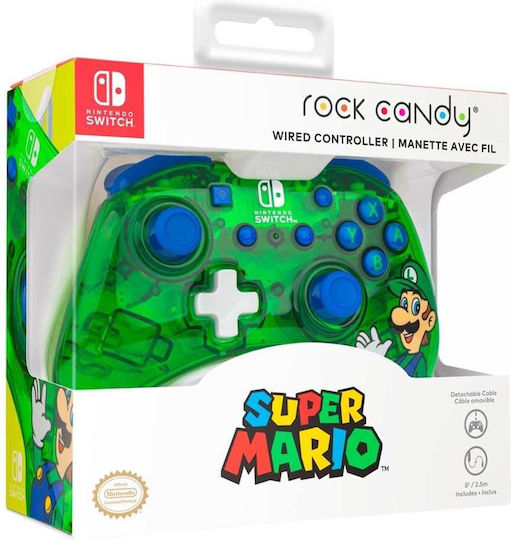 PDP Rock Candy Wired Gamepad for Switch Luigi Lime Green/Blue