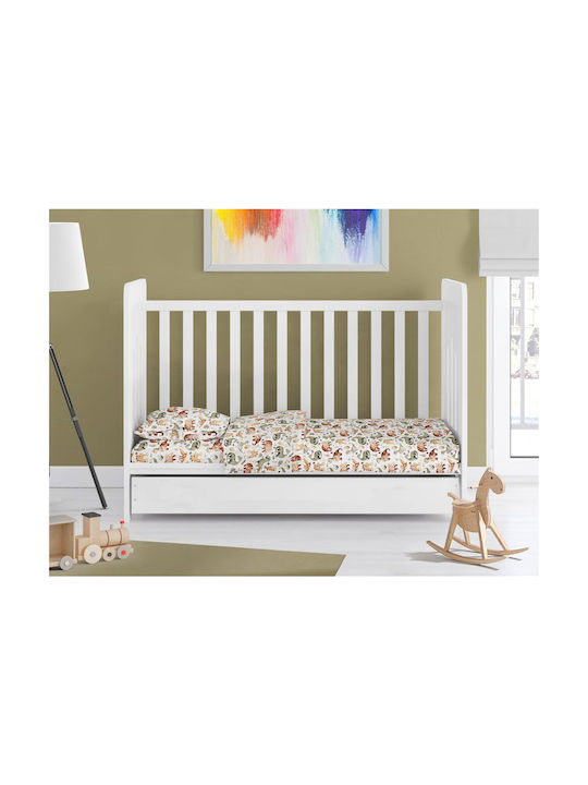 Dimcol Dino Baby Sheet Crib Cotton Fitted 515 70x140cm