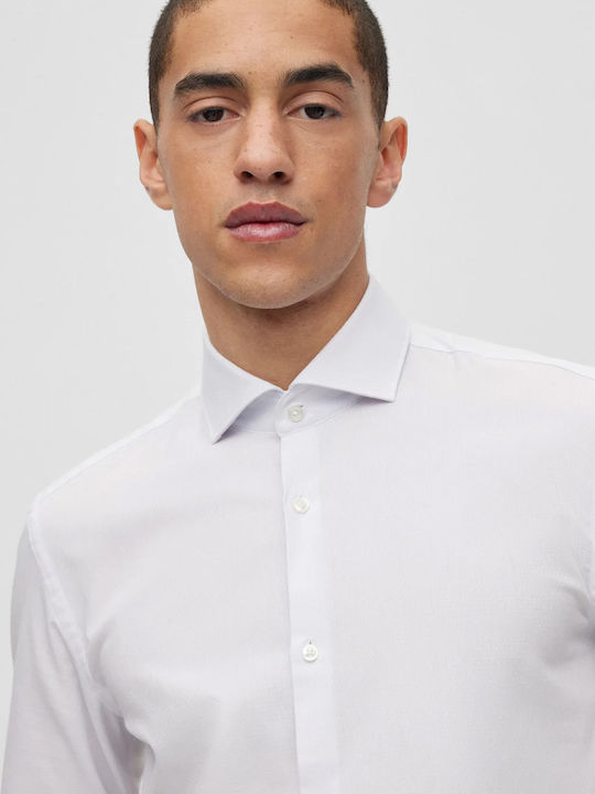 Kason Long-sleeved Cotton Shirt White