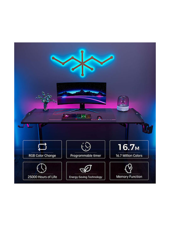 Eureka Ergonomic Διακοσμητικό Φωτιστικό ERK-LSL-01 Soho LED RGB Hexagon
