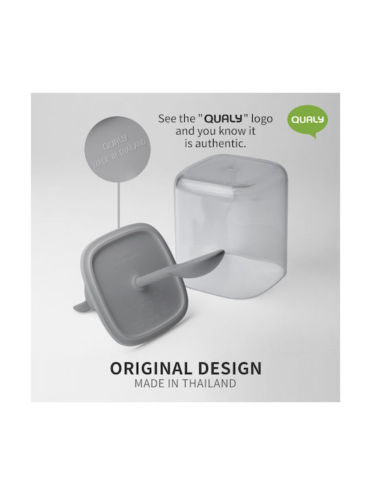 Qualy Lucky Mouse Set 4buc Cutii Uz General cu capac & Bază Plastic Transparent-Grey 250ml