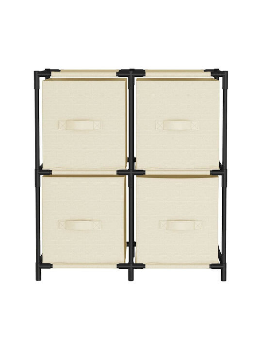 vidaXL Metallic Storage Box Cream-Black 63x30x71cm