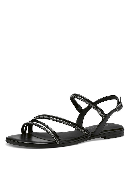 Tamaris Leder Damen Flache Sandalen in Schwarz Farbe