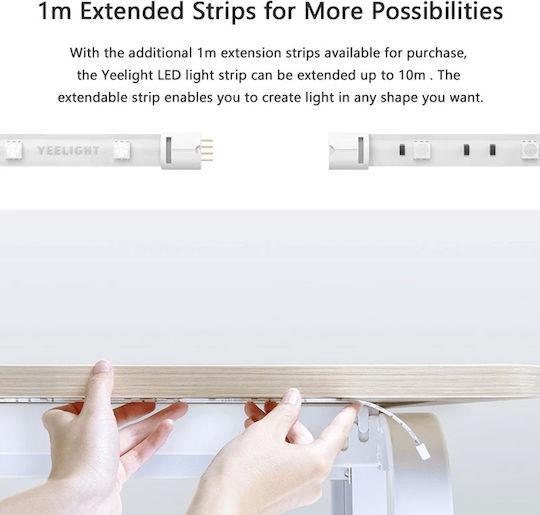 Yeelight Smart LED-Streifen YLOT01YL Lightstrip Plus Extension Wi-Fi 24V RGB Licht 1m Typ SMD5050