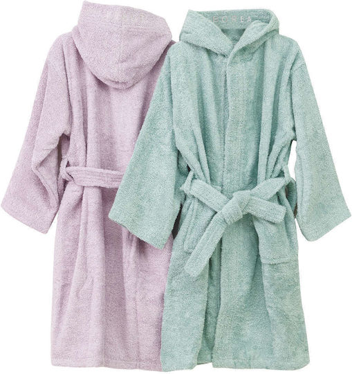 Borea Kids Hooded Bathrobe Teenager Lilac Borea Kids Hooded Bathrobe Teenager Lilac