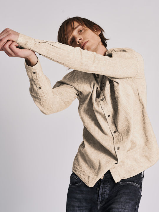 Hummel Langärmlig Leinen Hemd Beige