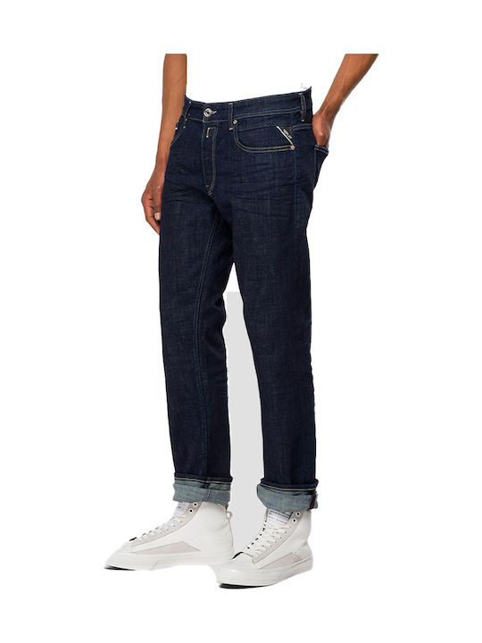 Grover Men's Jeans Pants with Slim Straight Fit Navy Blue