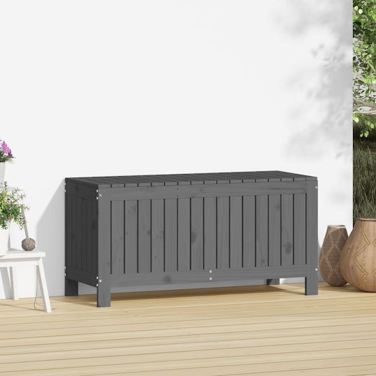 vidaXL Декоративна куфар Дърво Grey 108x42.5x54бр
