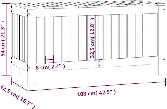 vidaXL Декоративна куфар Дърво Grey 108x42.5x54бр