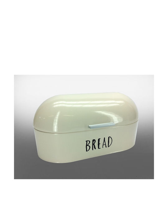 ArteLibre Metallic Bread Box with Lid Beige 43.5x20.5x20.5cm 06510392