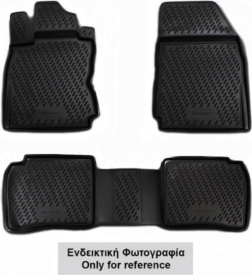 Novline Set of Front and Rear Mats 4pcs Tray Type for Renault Scenic II 06/2003-04/2009 Black