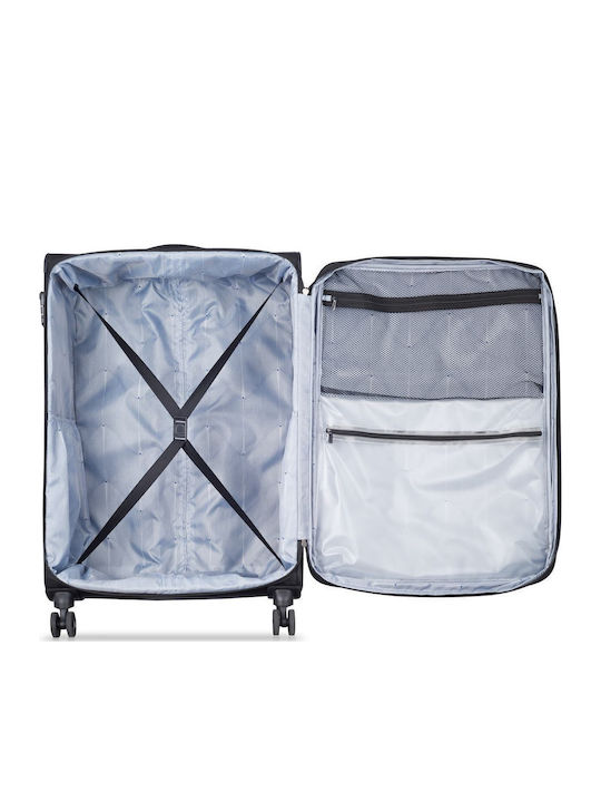 Delsey Optimax Großer Reisekoffer Weichschalen Schwarz mit 4 Räder Höhe 70.5cm 328582000T9