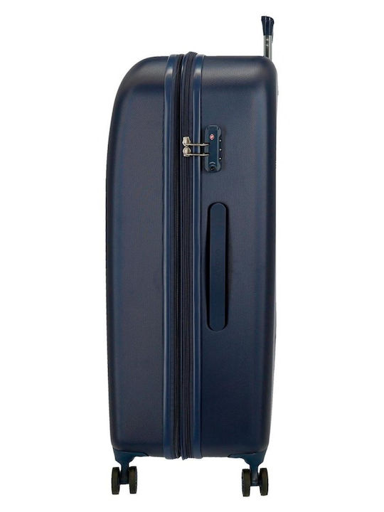Movom Large Hard Suitcase Navy Blue with 4 Wheels Height 80cm