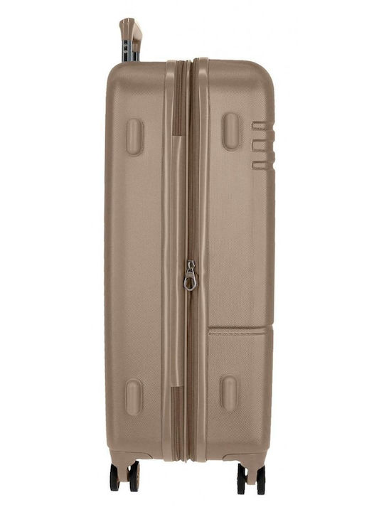 Movom Galaxy Große Hartreisetasche Beige mit 4 Rädern Höhe 78cm