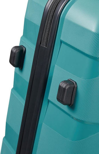 American Tourister Air Move Spinner Large Travel Suitcase Hard Turquoise with 4 Wheels Height 75cm