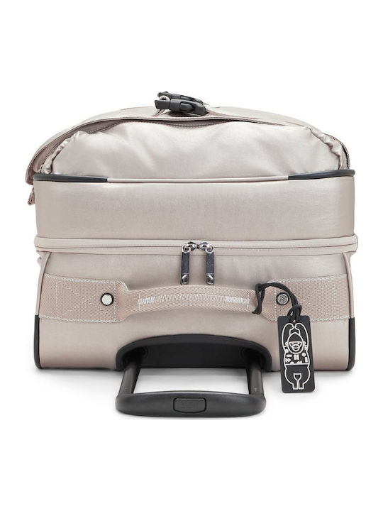 Kipling Спонтанна Среден Куфар За Пътуване Текстилен Metallic Glow Champagne С 4 Колела Височина 66см