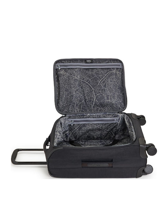 Kipling New Youri Spin Valiză De Călătorie Cabină Din Material Textil Neagră Cu 4 Roți Înălțime 36 Cm