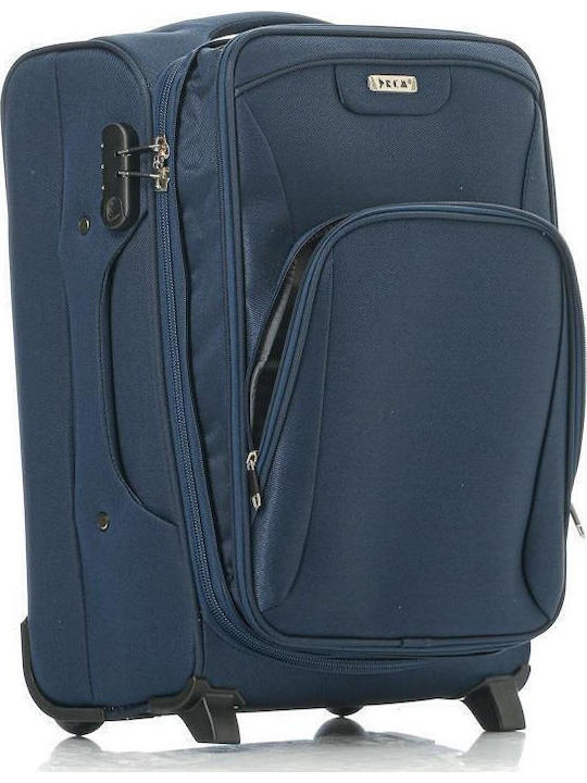 RCM 16108 Medium Travel Suitcase Fabric Blue with 4 Wheels Height 67cm