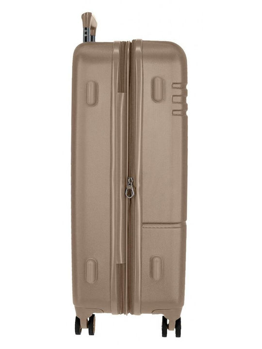 Movom Galaxy Mittlerer Hartschalenkoffer Beige mit 4 Rädern Höhe 68cm