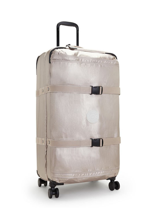 Kipling Spontaneous Μεγάλη Βαλίτσα Ταξιδίου Υφασμάτινη Ασημί με 4 Ρόδες Ύψους 78εκ.