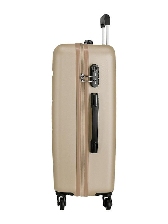 Roll Road Flex Mittlerer Hartschalenkoffer Gold mit 4 Rädern Höhe 65cm