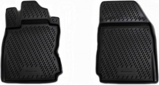 Novline Set of Front and Rear Mats 4pcs Tray Type for Nissan Pathfinder Black