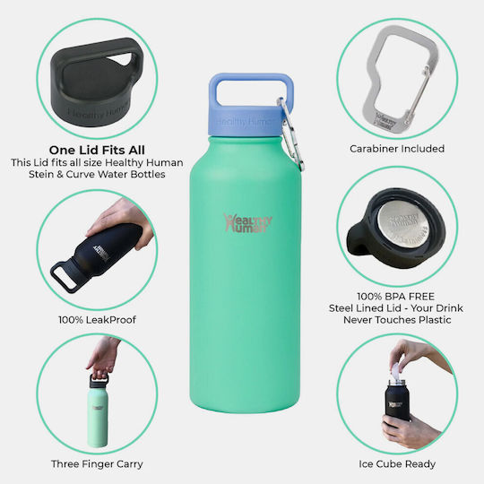 Healthy Human Sticlă Termos Oțel inoxidabil Fără BPA 940ml Albastru
