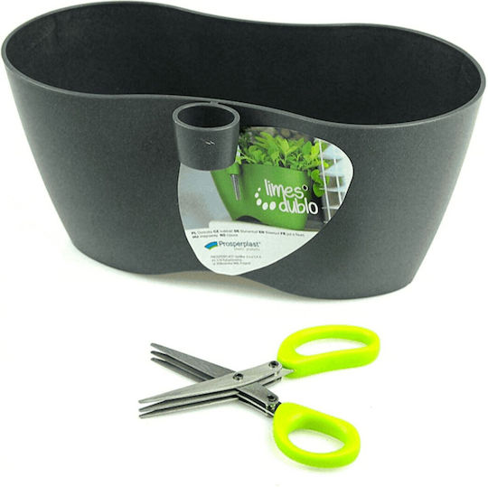 Marhome Limes Dublo Pot Plastic Graphite 25x12x12cm.