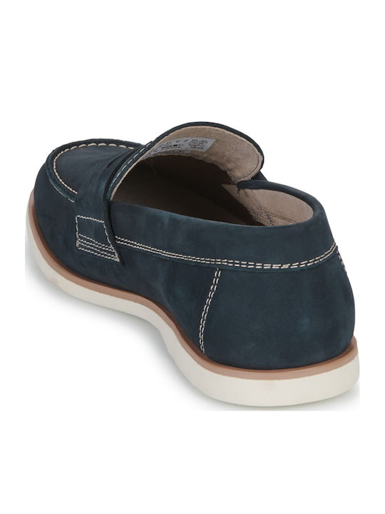 Suede Ανδρικά Μοκασίνια σε Μπλε Χρώμα
