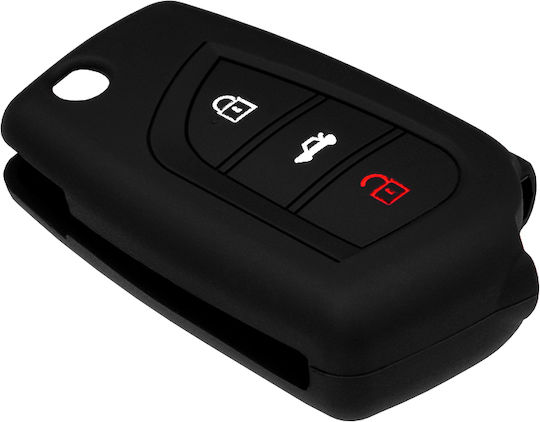 Car Key Cover Case made of with 3 Buttons for Toyota in Black Color