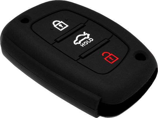 Car Key Cover Case made of with 3 Buttons for Hyundai in Black Color