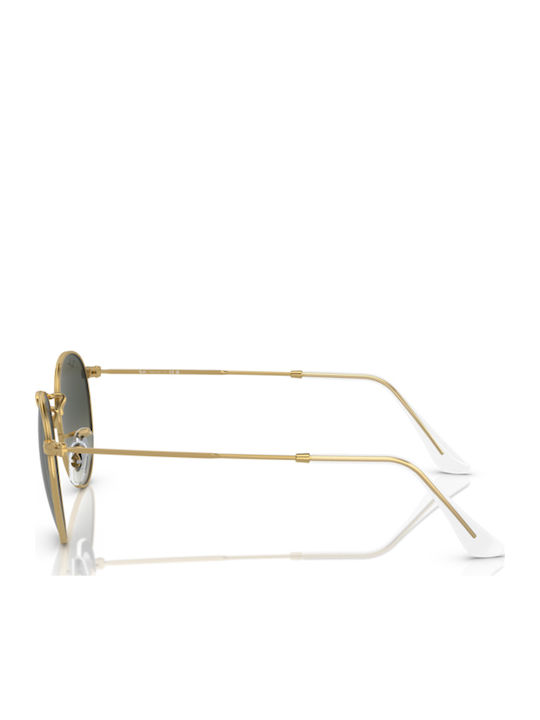 Ray Ban Round Metal Unisex Sunglasses with Gold Metal Frame and Green Gradient Lens RB3447 001/71