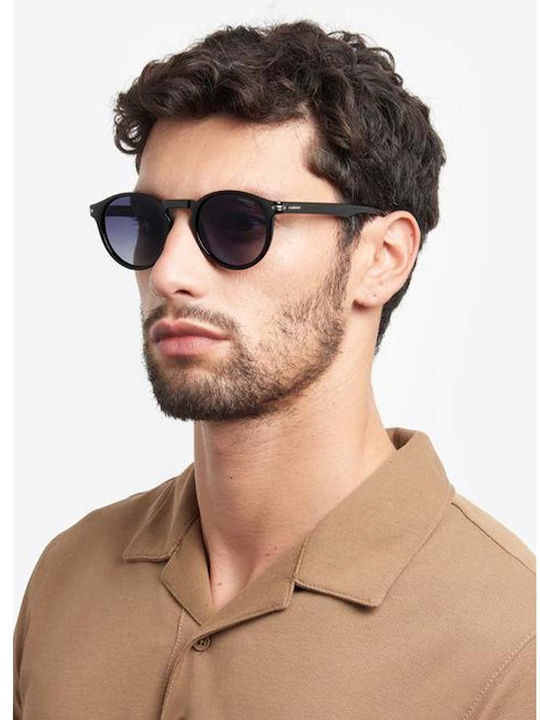 Carrera Unisex Sunglasses with Black Horn-Rimmed Frame and Grey Polarized Lens 301/S 807/Q3