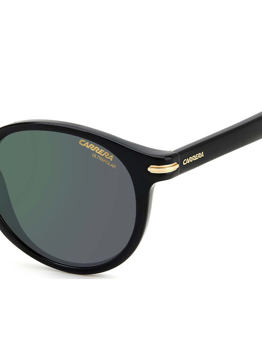 Carrera Unisex Sunglasses with Black Horn-Rimmed Frame and Grey Polarized Lens 301/S 807/Q3
