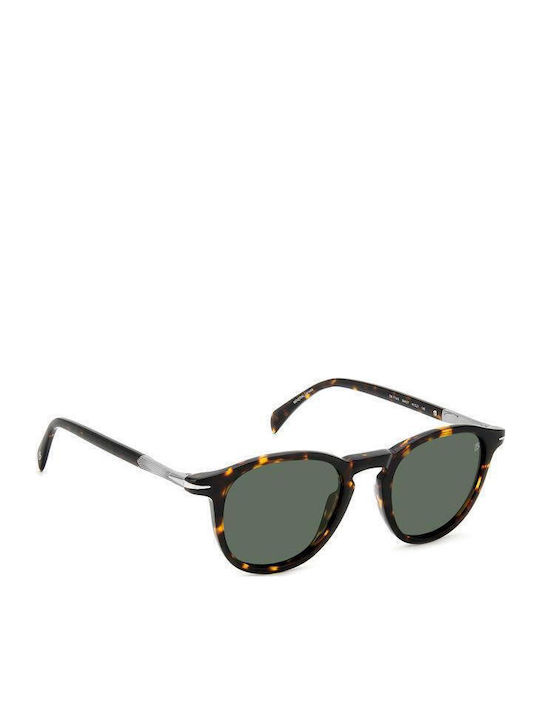David Beckham Men's Sunglasses with Brown Tartaruga Plastic Frame and Green Lens DB 1114/S 3MA/O7