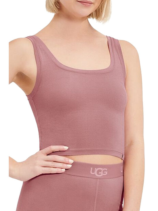 Ugg Australia Adrianne Γυναικείο Αθλητικό Crop Top Αμάνικο Ροζ Ροζ