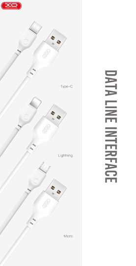 XO Ladegerät mit 2 USB-A Anschlüsse und Kabel USB-C Weißs (L65EU)