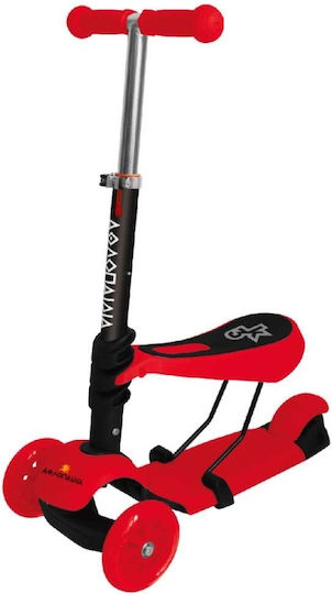 Athlopaidia Kids 3-Wheel Scooter with Seat for 3+ Years Red