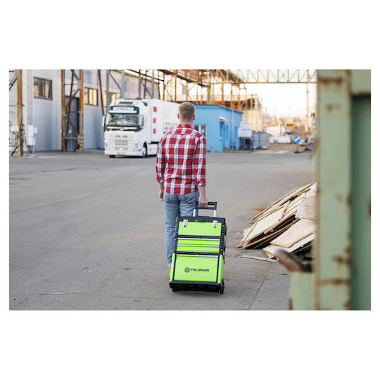 Fieldmann Wheeled Plastic Tool Carrier 3 Slot with Toolbox W52xD32xH72.1cm FDN 4150
